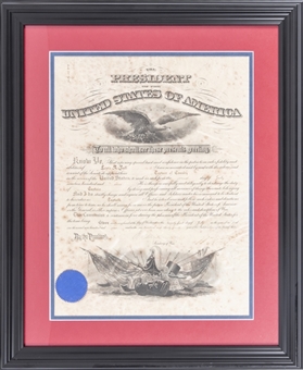 1909 President William Taft Signed 21x25 Framed Document (Beckett)